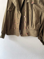 olive silk shirt jacket