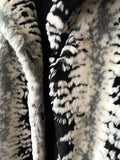 abstract monotone modacryl fur coat