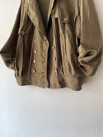 olive silk shirt jacket