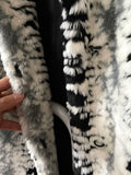 abstract monotone modacryl fur coat