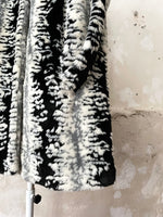 abstract monotone modacryl fur coat