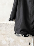 abstract monotone modacryl fur coat