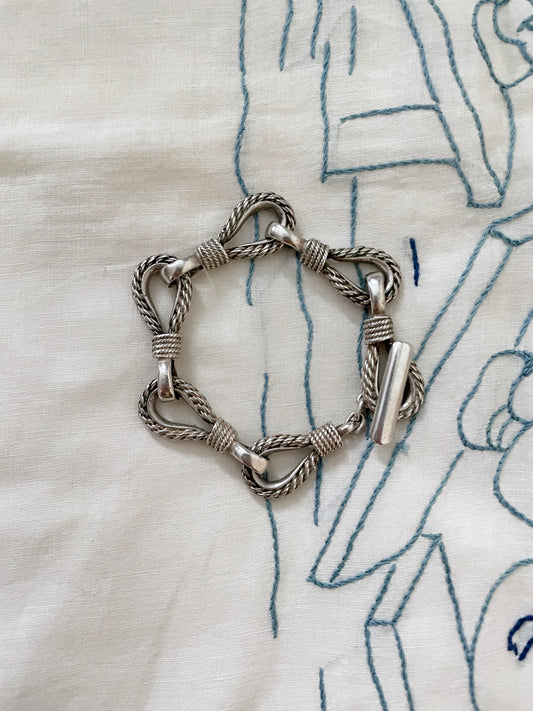 70's France silver rope link bracelet