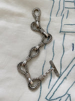 70's France silver rope link bracelet