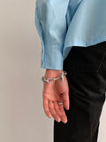 70's France silver rope link bracelet