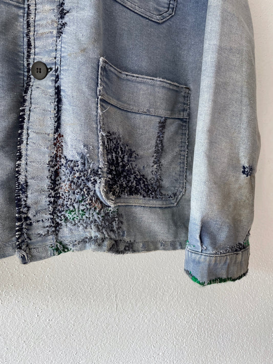 Vintage French moleskin work jkt.