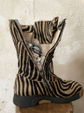 calf hair zeebra boots made in Italy