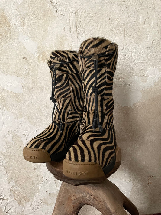calf hair zeebra boots made in Italy