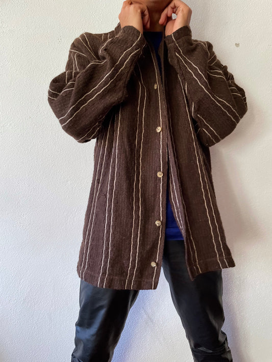 90s wool knit button up shirt