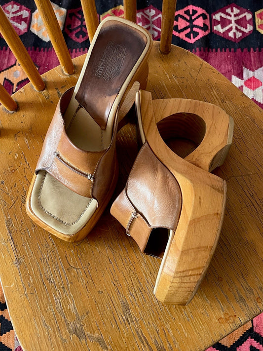 Baffalo London vintage wood wooden heel sandal heels mule vintage special バッファロー バッファローロンドン ロンドン ウッド ヒール ウッドヒール サンダル ミュール ヴィンテージ