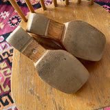wooden heel & leather sandal