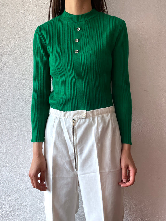 80s acrylic green top