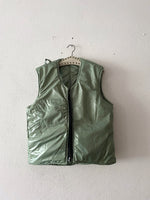 sage green padding vest