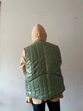 sage green padding vest
