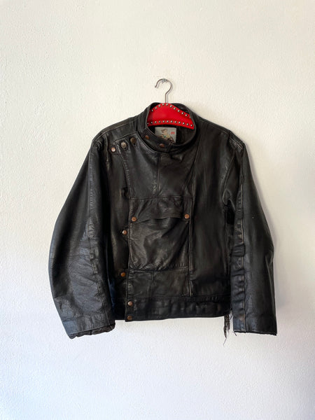 Vintage France motorcycle leather jacket モーターサイクル レザージャケット 60's 50's 70's フランス軍 french army swedish army スウェーデン軍 ユーロミリタリー ユーロ古着 ヨーロッパ古着 