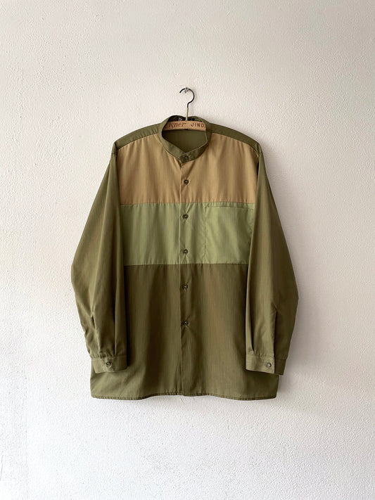 70s-80s collar less shirt.