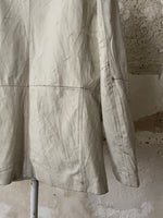 Big sized White leather tailored