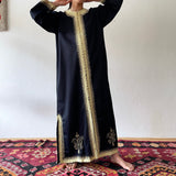 black and gold kaftan dress