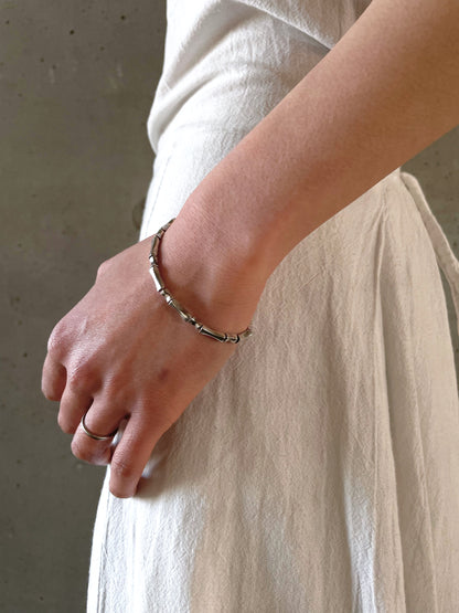 silver 925 bone chain bracelet