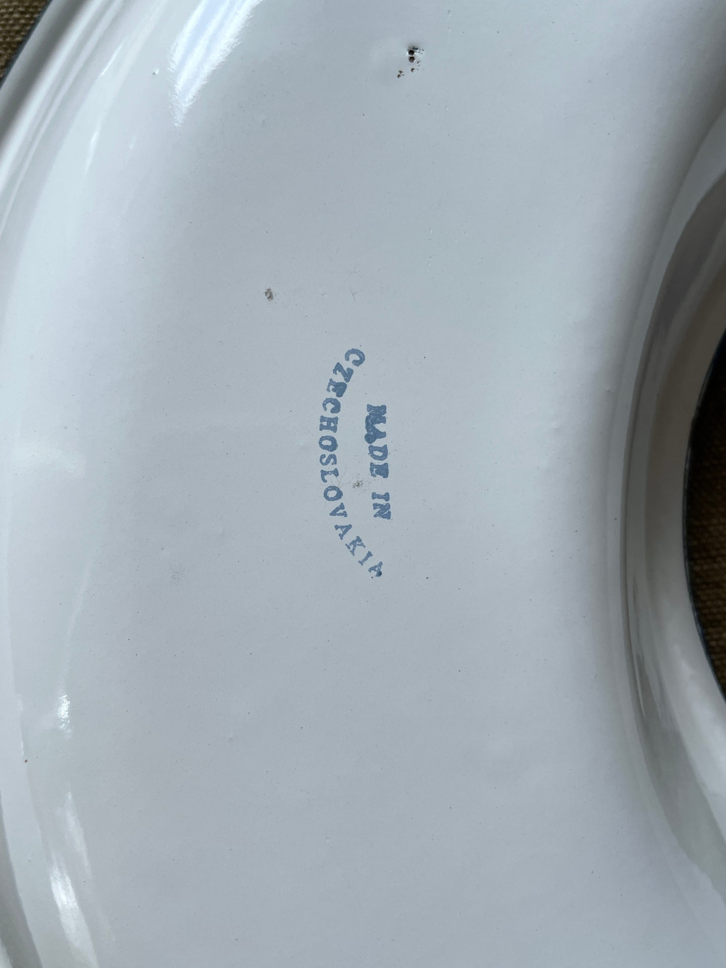 Czechoslovakia military enamel medical tray 3pc - A