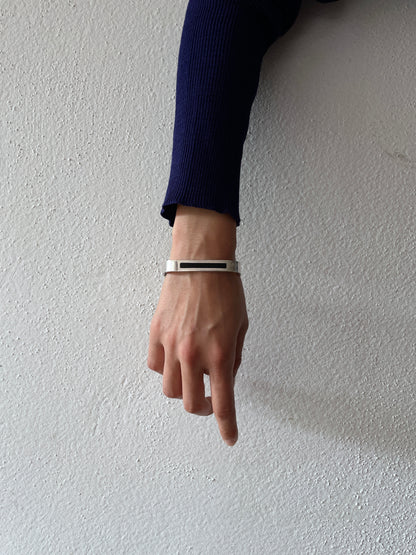 silver 925 chunky square bracelet