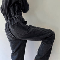 Black denim jumpsuit