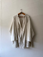 French antique cotton church smock