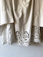 French antique cotton church smock