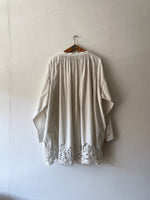 French antique cotton church smock