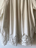 French antique cotton church smock