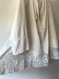 French antique cotton church smock