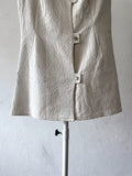 70's white leather vest