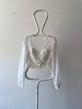 bead embroidery sheer top