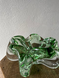 Bohemia glass ash tray, bowl - green