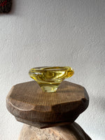 Bohemia glass ash tray, bowl - yellow