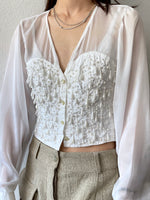 bead embroidery sheer top