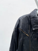 80s black leather jkt