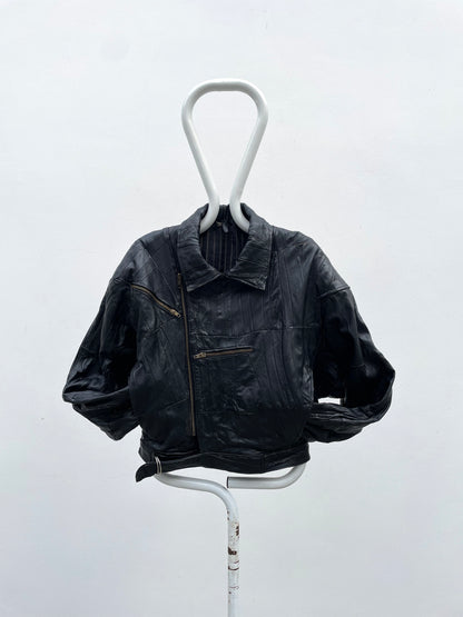 80s black leather jkt