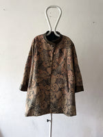 all face pattern leather coat