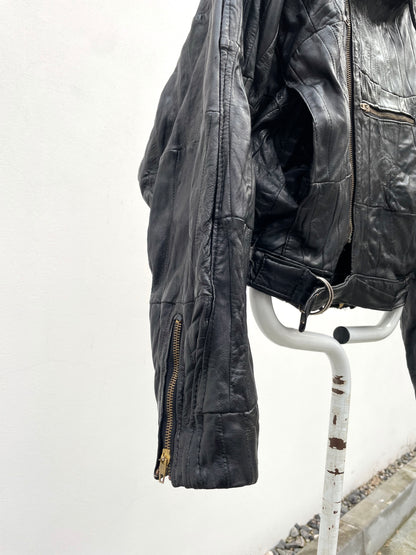 80s black leather jkt