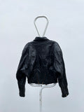 80s black leather jkt