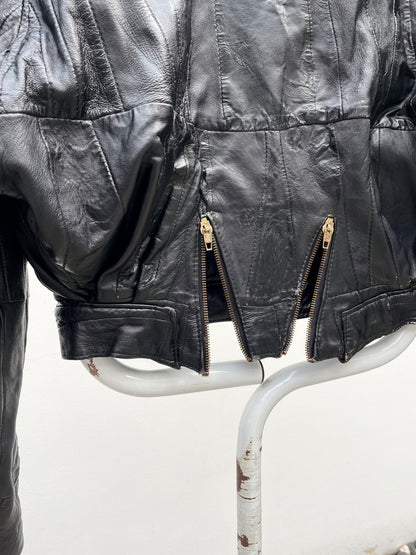 80s black leather jkt