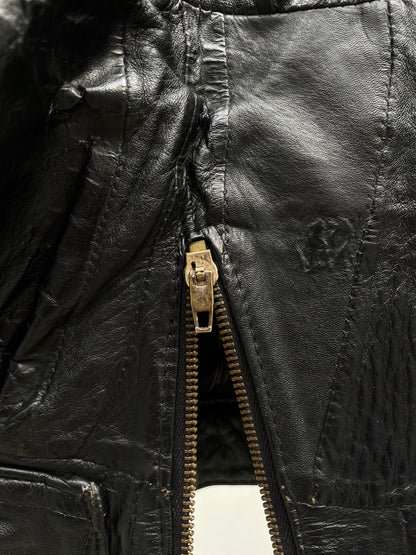 80s black leather jkt