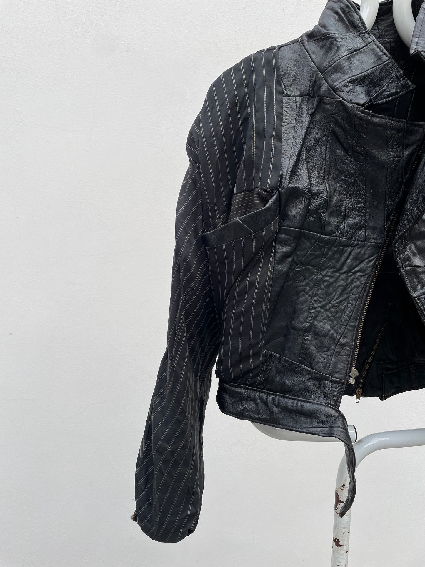 80s black leather jkt