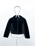 80s leather fur switching jkt