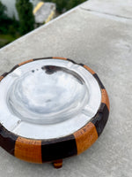 Vintage bicolor wooden ashtray