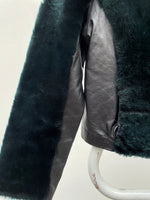 80s leather fur switching jkt