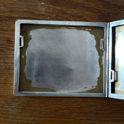 Antique silver cigarette case, Czechosklovakia 1920