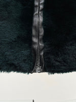 80s leather fur switching jkt