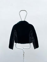 80s leather fur switching jkt